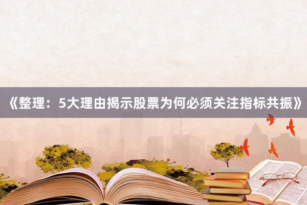 《整理：5大理由揭示股票为何必须关注指标共振》